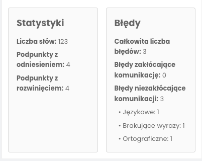 statystyki i błędy